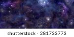 Deep Space background website banner head - Wide panel of outer space with many different stars, planets and cloud formations