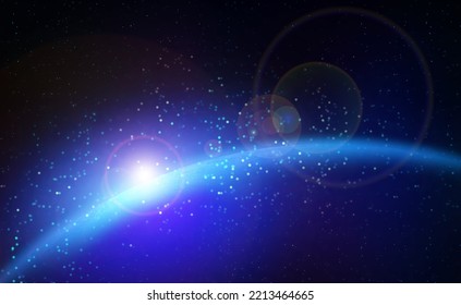 Deep Space Concept 3D Illustration. Outer Space And The Speed Of Light