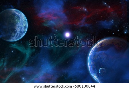 deep space, planets, outer space, galaxy,