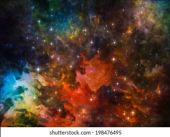 Deep Space series. Arrangement of nebula, stars and colors on the subject of astronomy, science, space and religion - Shutterstock ID 198476495