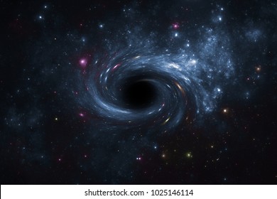 Deep Space Star Field With Black Hole. 