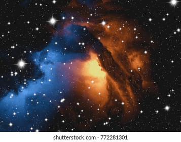 Deep space star field. Universe filled with stars and gas. Far distant cosmos Illustration. - Shutterstock ID 772281301
