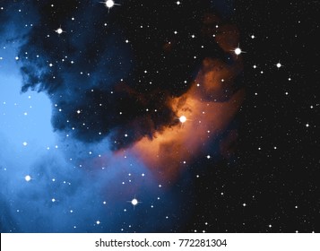 Deep space star field. Universe filled with stars and gas. Far distant cosmos Illustration. - Shutterstock ID 772281304