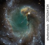 Deep space view. 3D rendering.