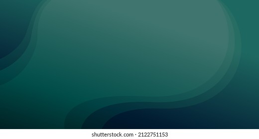 Deep teal gradient color background with dark green blue streamlined shape, wallpaper design for presentation, poster, website, brochure