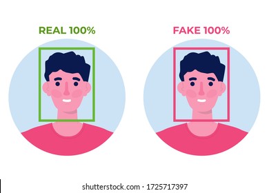 Deepfake, Deep Face Technology Concept.  Illustration