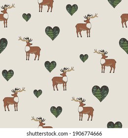 Deer love forest seamless pattern - Powered by Shutterstock