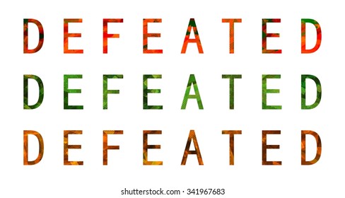 Defeated word.