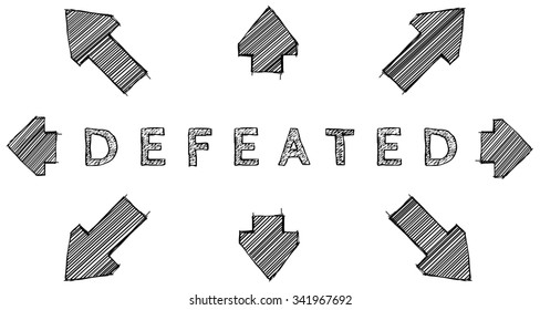 Defeated word.