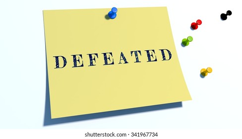 Defeated word.