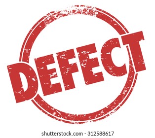 Defect Stamp In Round Red Grunge Style Circle To Warn You Of A Bad Product Or Merchandise That Is Broken Or Flawed With Bugs