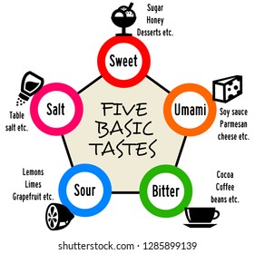 Defining the five basic tastes: sweet, salt, sour, bitter and umami