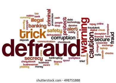 Defraud word cloud concept