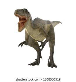 Deinonychus 3D illustration on white background
