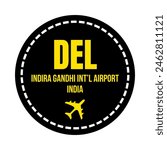 DEL Indira Gandhi international airport symbol icon	