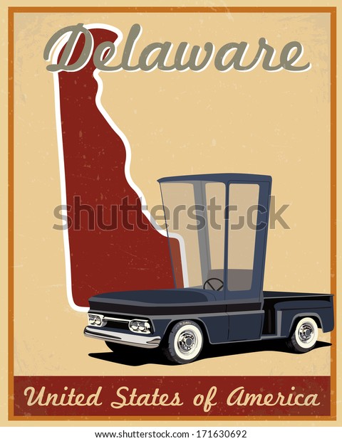 Delaware road trip vintage\
poster 