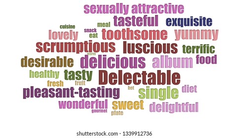 Delectable Word Cloud Aligned Isolated