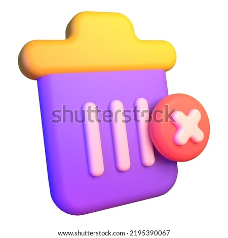 delete 3D icon vector design and illustration template