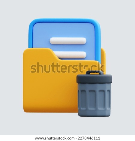 Delete Folder 3D Icon Illustration