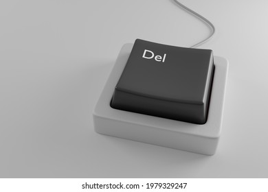 Delete Message On Black Button Keyboard.3D Render.