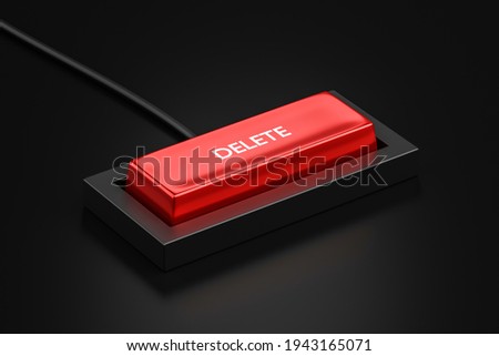 Delete shortcut button and remove or erase keyboard concept of control keypad background. 3D rendering.