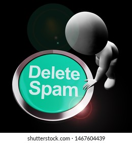 Delete Spam Concept Icon Means Remove Junk Mail And Unwanted Emails.  Problem With Garbage And Trash Online - 3d Illustration