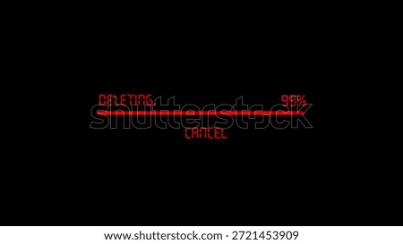 Deleting process in progress isolated on white background
