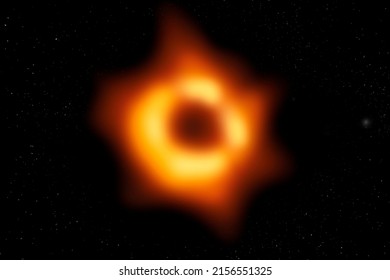 Delhi, India- May 16, 2022: 3D Render Animation And Illustration. The Second Ever Black Hole Picture Was Taken From The Event Horizon Telescope.(2022) Or Representation Of Milky Way Black Hole