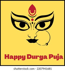 Delhi, India - September 29 2022 : Happy Durga Puja Logo