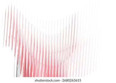 A delicate abstract pattern of thin, vertical red and white lines creates a sense of gentle movement and texture