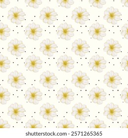 Delicate cherry blossoms create a charming and elegant pattern perfect for fabric and wrapping paper designs.