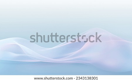 Delicate Light Background with Ethernal Blue Waves