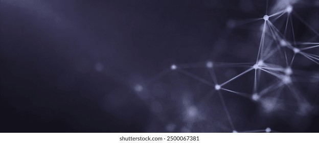 A delicate network of glowing nodes set against a dim background. Premium illustration image created using adobe after effects for modern background.