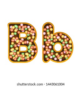 Delicious Letter B Letter Donut Colored Stock Illustration 1443061004 ...