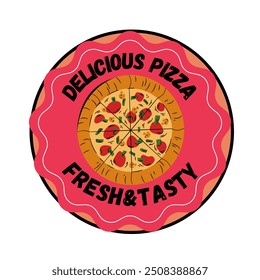 Delicious pizza logo fresh and tasty.Pizza logo template.Illustration vector pizza logo for fast food,cafe,and restaurant - Powered by Shutterstock