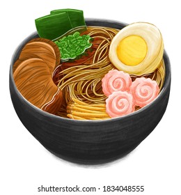 Delicious Ramen bowl illustration