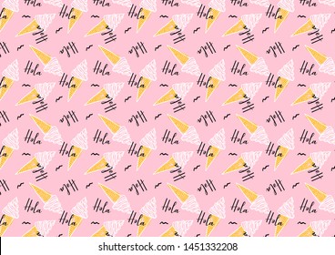 Delicious seamless pattern of ice creams