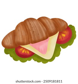  Delightful Cartoon Croissant Sandwich Clipart for Menus, Food Blogs, and Digital Designs. - Powered by Shutterstock