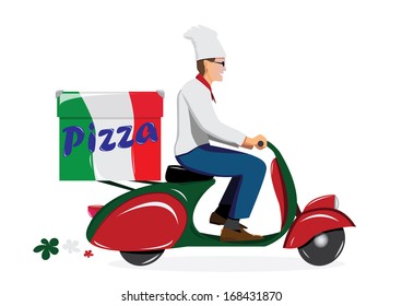 deliver pizza on vintage scooter - Powered by Shutterstock