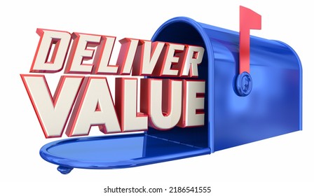 Deliver Value Mailbox Great Service Product Business 3d Illustration