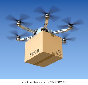 Delivery Drone With The Package