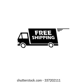 Delivery Icon Silhouette Shipping Truck Isolated Stock Illustration ...