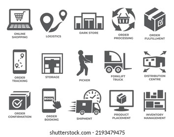 Delivery Icons Set On White Background Stock Illustration 2193479475 ...