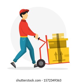 8,730 Cartoon worker carrying boxes Images, Stock Photos & Vectors ...