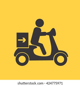 Delivery Moped Icon Stock Vector (Royalty Free) 421925143 | Shutterstock