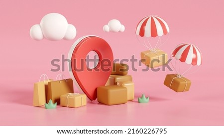 Delivery parcel concept. 3D rendering