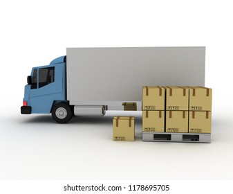 3d Loading Truck Concept3d Illustration Stock Illustration 1427370881 