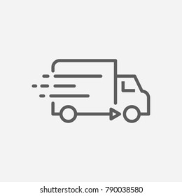 Delivery truck icon line symbol. Isolated  illustration of van sign concept for your web site mobile app logo UI design.