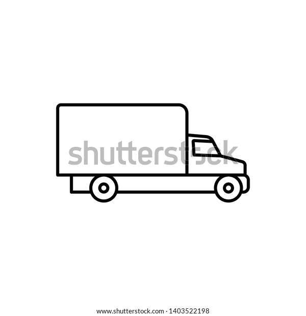 Delivery truck icon. Mini-truck for cargo\
shipping. Delivery van, line style. Delivery service concept for\
web and mobile application\
design.