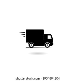 Delivery truck icon with shadow
